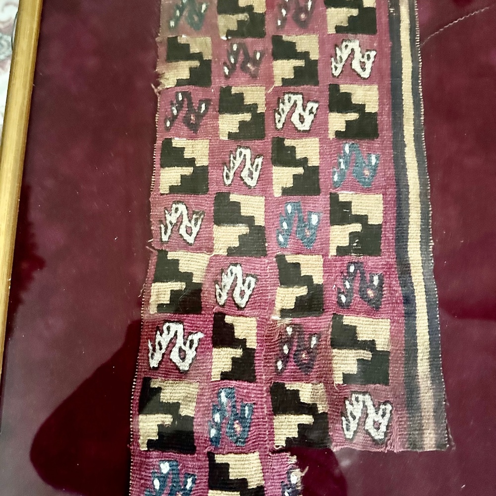 Inca antique fragment framed from peru